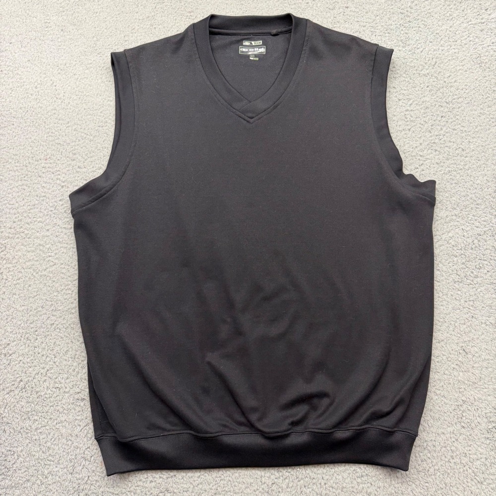 Bolle Golf Tech Mens Size Large Black V-Neck Performance Sleeveless Sweater Vest